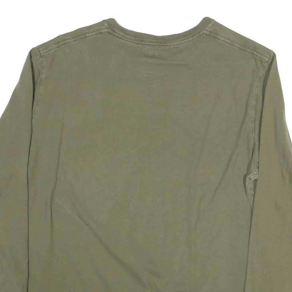 LEVI'S Mens Green Graphic Long Sleeve Crew Neck T-Shirt S Cotton Blend Casual