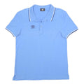 UMBRO Mens Blue Short Sleeve Polo Shirt M Classic Logo Cotton Casual Sport