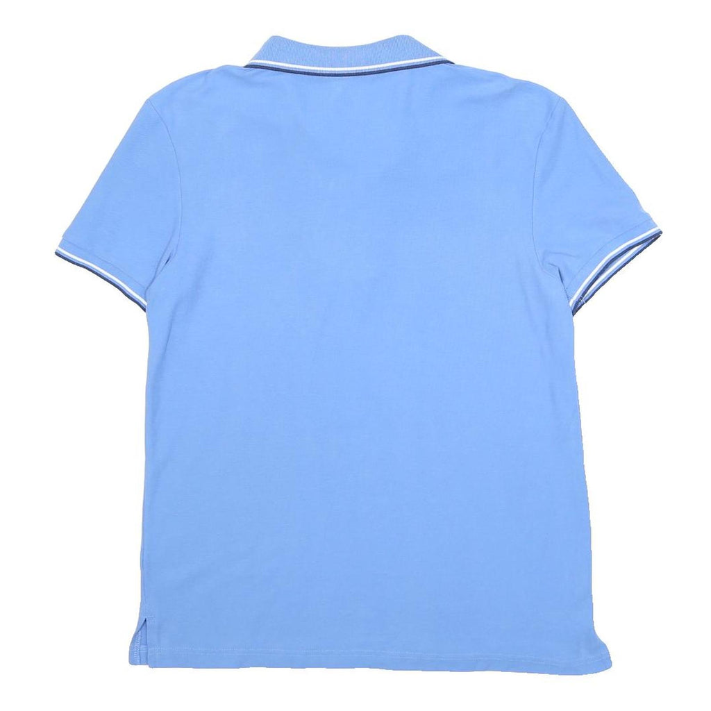 UMBRO Mens Blue Short Sleeve Polo Shirt M Classic Logo Cotton Casual Sport