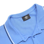 UMBRO Mens Blue Short Sleeve Polo Shirt M Classic Logo Cotton Casual Sport