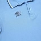 UMBRO Mens Blue Short Sleeve Polo Shirt M Classic Logo Cotton Casual Sport