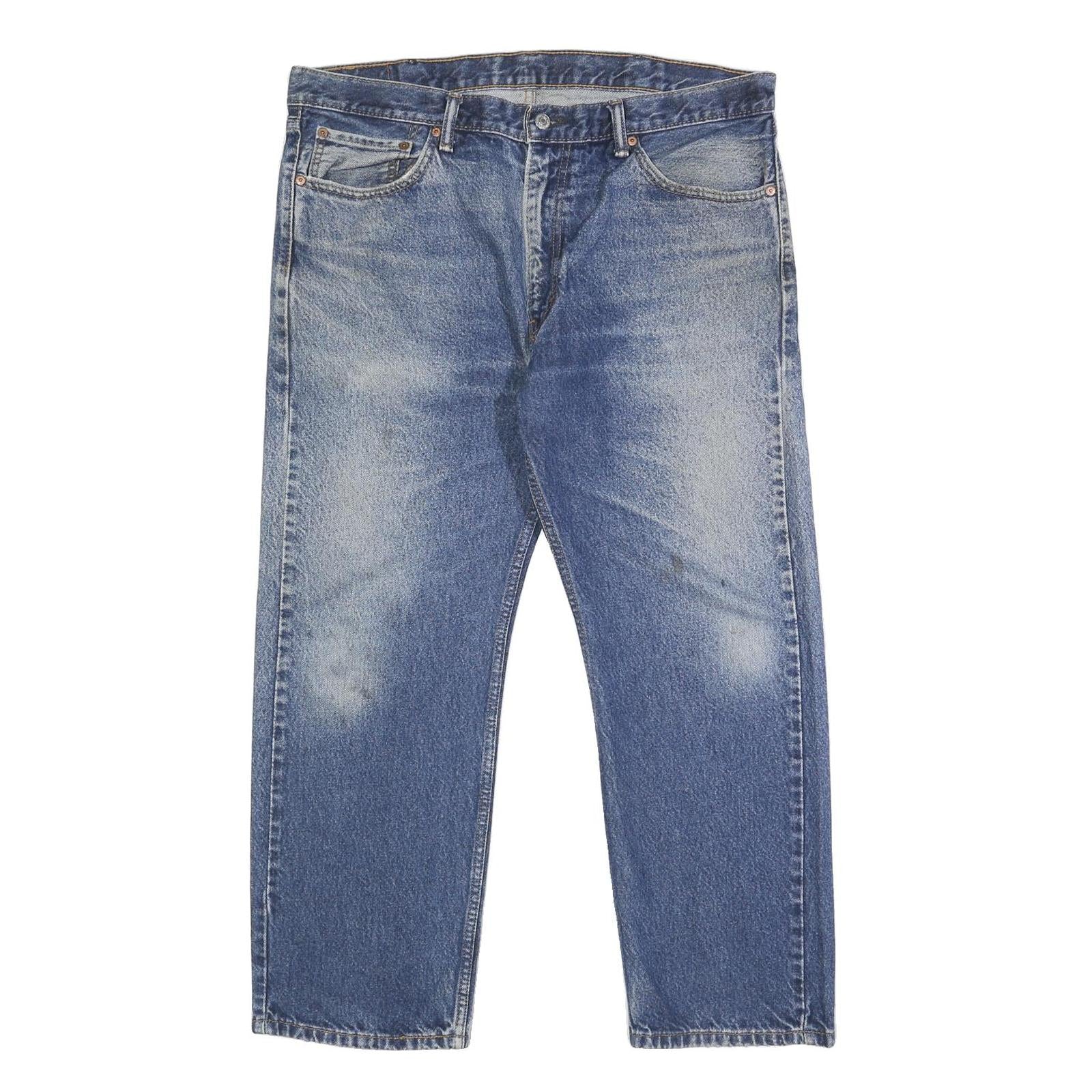 LEVI'S 505 Mens Jeans Blue Regular Straight Denim Medium W38 L29 Classic Fit Zip