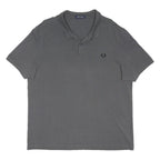 FRED PERRY Mens Grey Short Sleeve Plain Polo Shirt 2XL Classic Cotton Blend