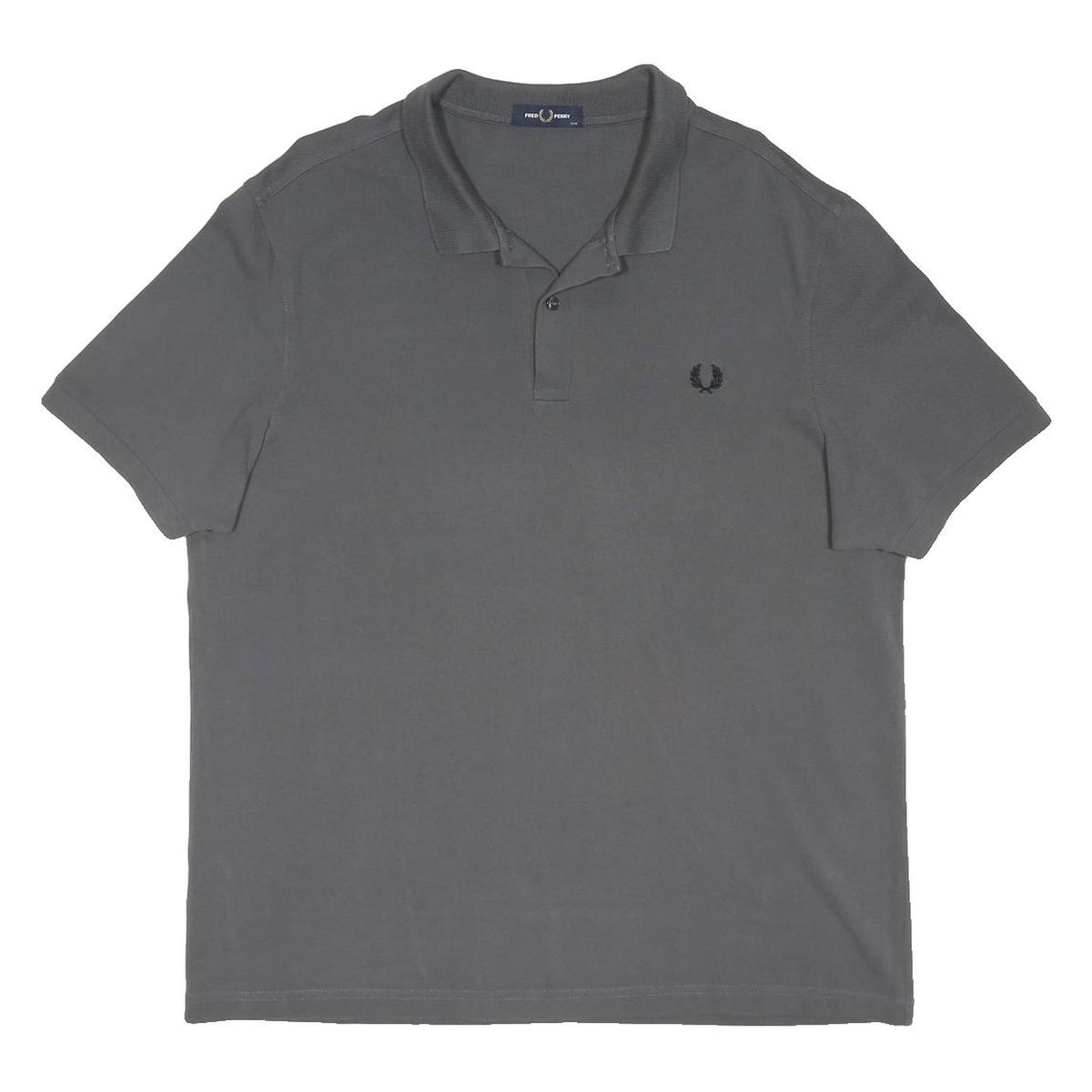 FRED PERRY Mens Grey Short Sleeve Plain Polo Shirt 2XL Classic Cotton Blend