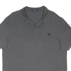FRED PERRY Mens Grey Short Sleeve Plain Polo Shirt 2XL Classic Cotton Blend