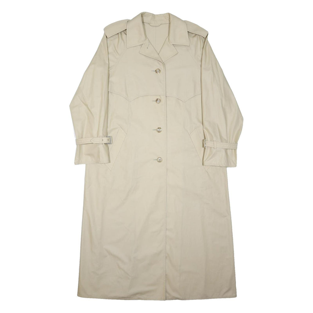 AQUASCUTUM Mens Beige Classic Jacket L Polyester Long Sleeve Button Coat