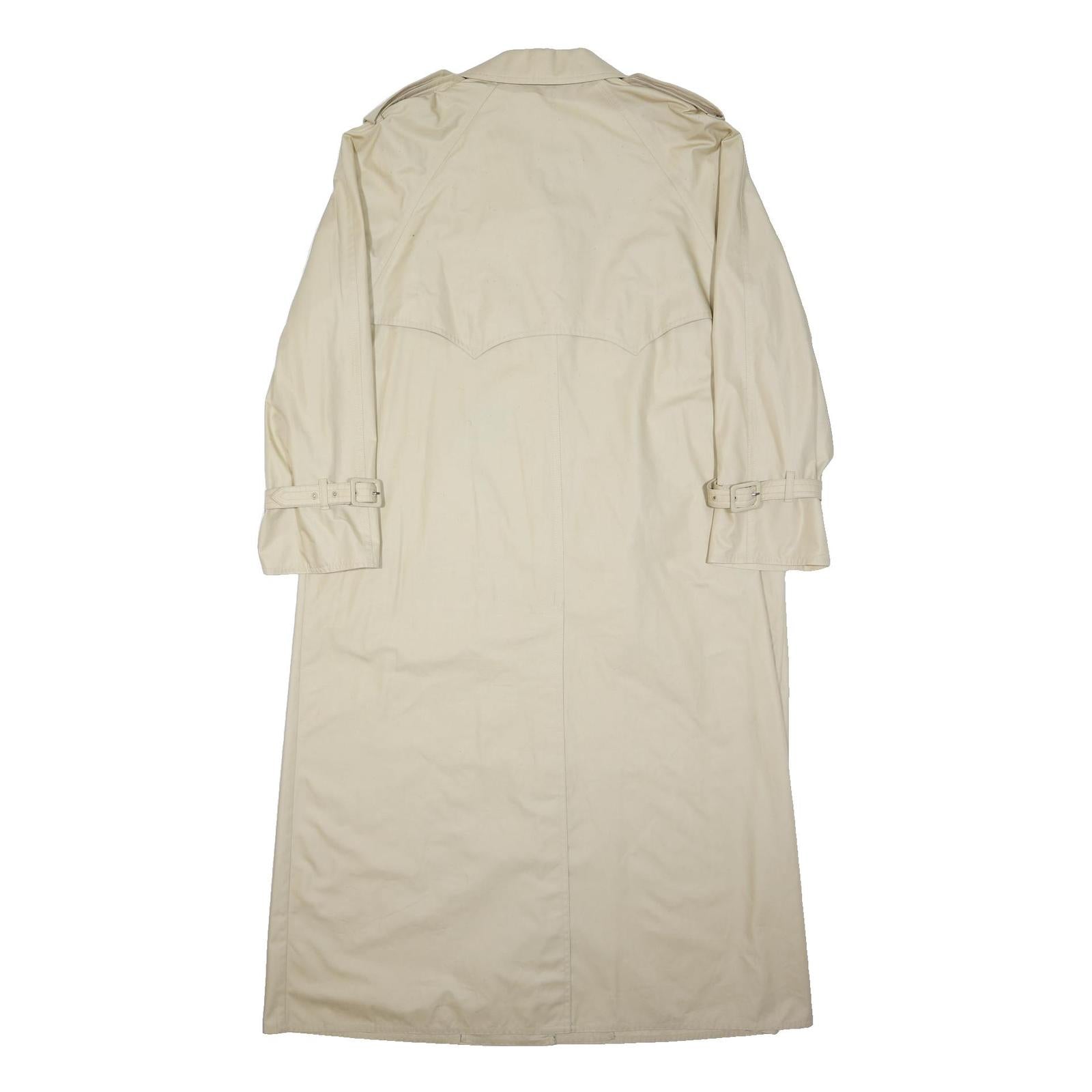 AQUASCUTUM Mens Beige Classic Jacket L Polyester Long Sleeve Button Coat
