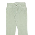 TRUSSARDI Womens Cotton Blend Light Green Regular Fit Straight Trousers W30 L26