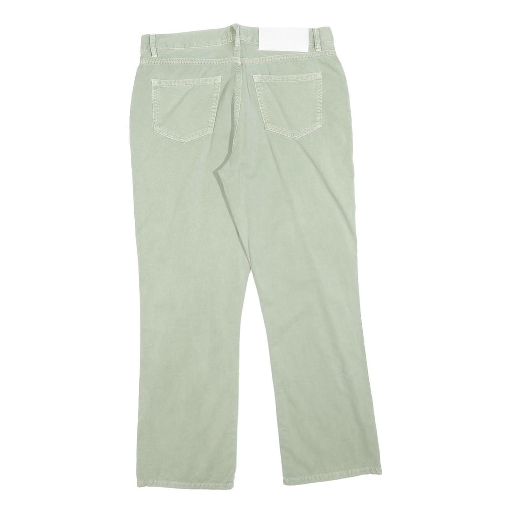 TRUSSARDI Womens Cotton Blend Light Green Regular Fit Straight Trousers W30 L26