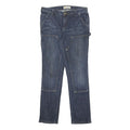 CARHARTT Womens Slim Fit Blue Denim Slim Straight Jeans W32 L31 Workwear Zip