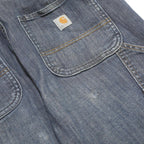CARHARTT Womens Slim Fit Blue Denim Slim Straight Jeans W32 L31 Workwear Zip