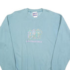 HANES Womens Blue San Francisco Crew Neck M Cotton Blend Sweatshirt Casual