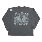 AMERICAN BANDANNA Mens Charcoal Grey Graphic T-Shirt XL Long Sleeve Crew Neck