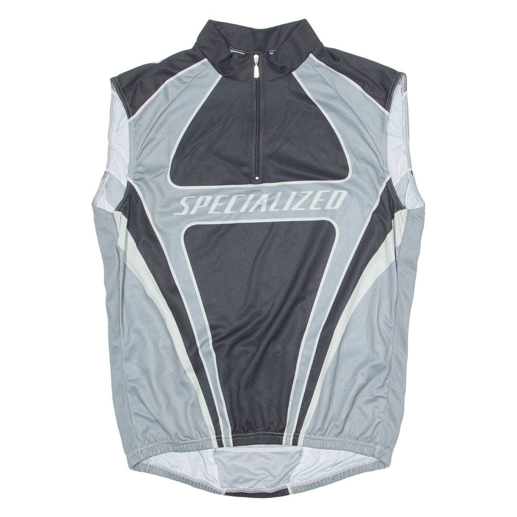 SPECIALIZED Cycling Mens Jersey Grey Sleeveless 1/4 Zip 3XL