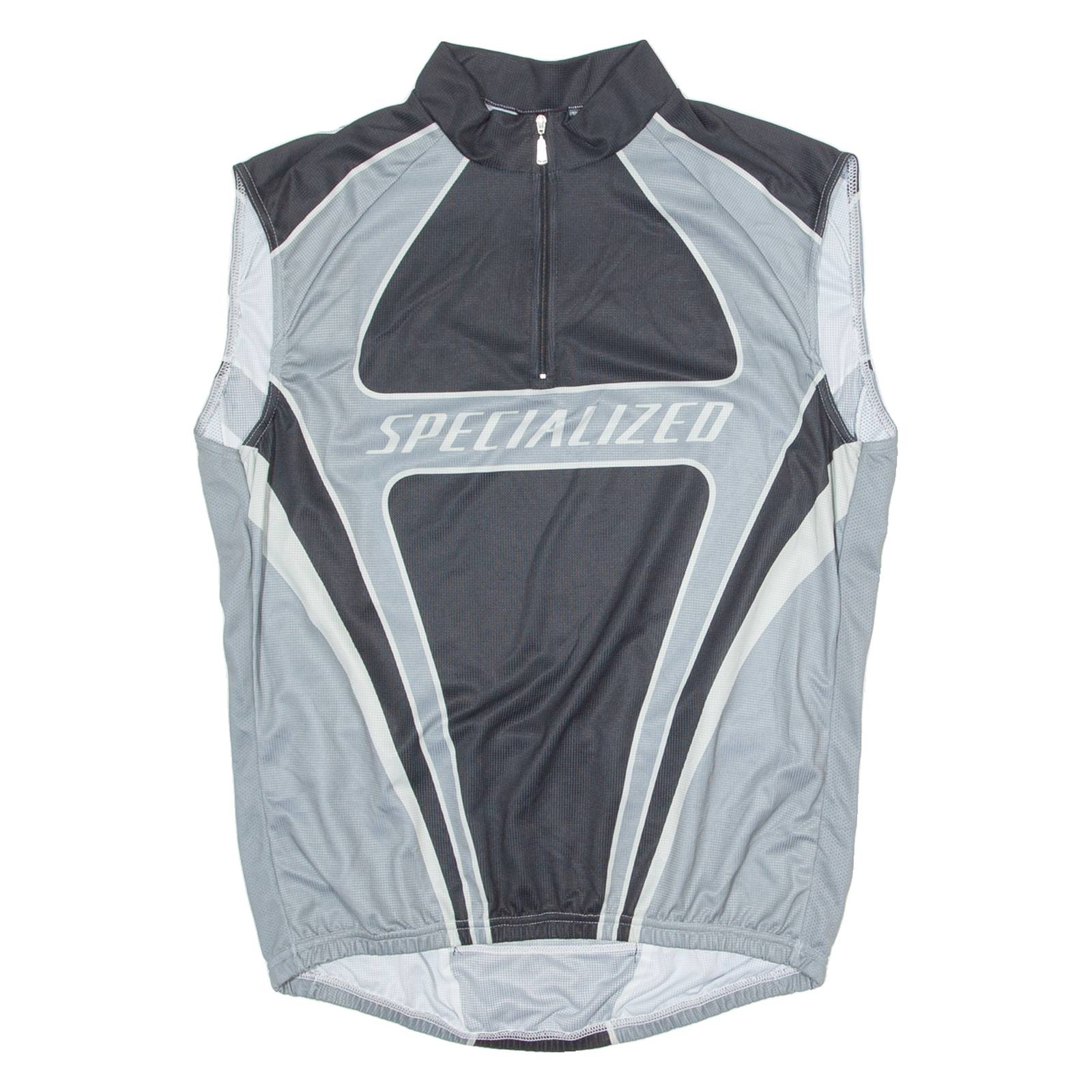 SPECIALIZED Cycling Mens Jersey Grey Sleeveless 1/4 Zip 3XL