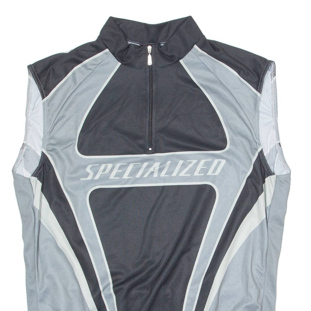 SPECIALIZED Cycling Mens Jersey Grey Sleeveless 1/4 Zip 3XL