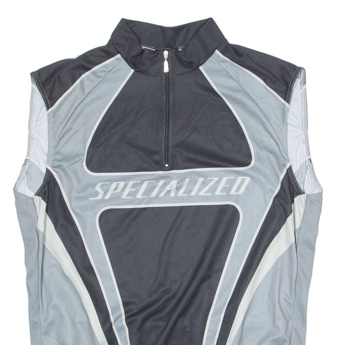 SPECIALIZED Cycling Mens Jersey Grey Sleeveless 1/4 Zip 3XL