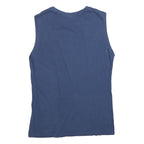 LEE COOPER Mens Blue Sleeveless Crew Neck Graphic T-Shirt S Cotton Blend
