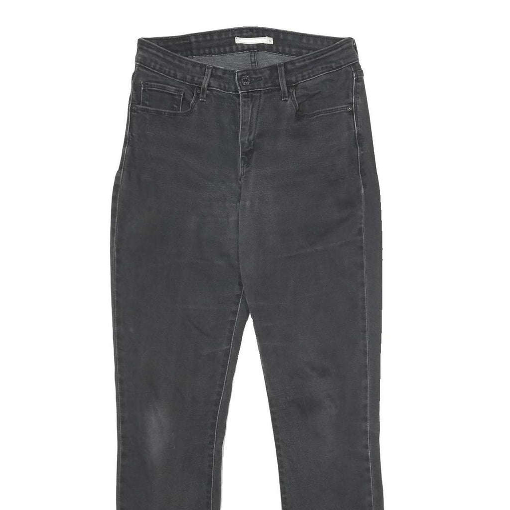 LEVI'S Womens Mid Rise Skinny Jeans Black Regular Denim W28 L32 Stretch Comfort