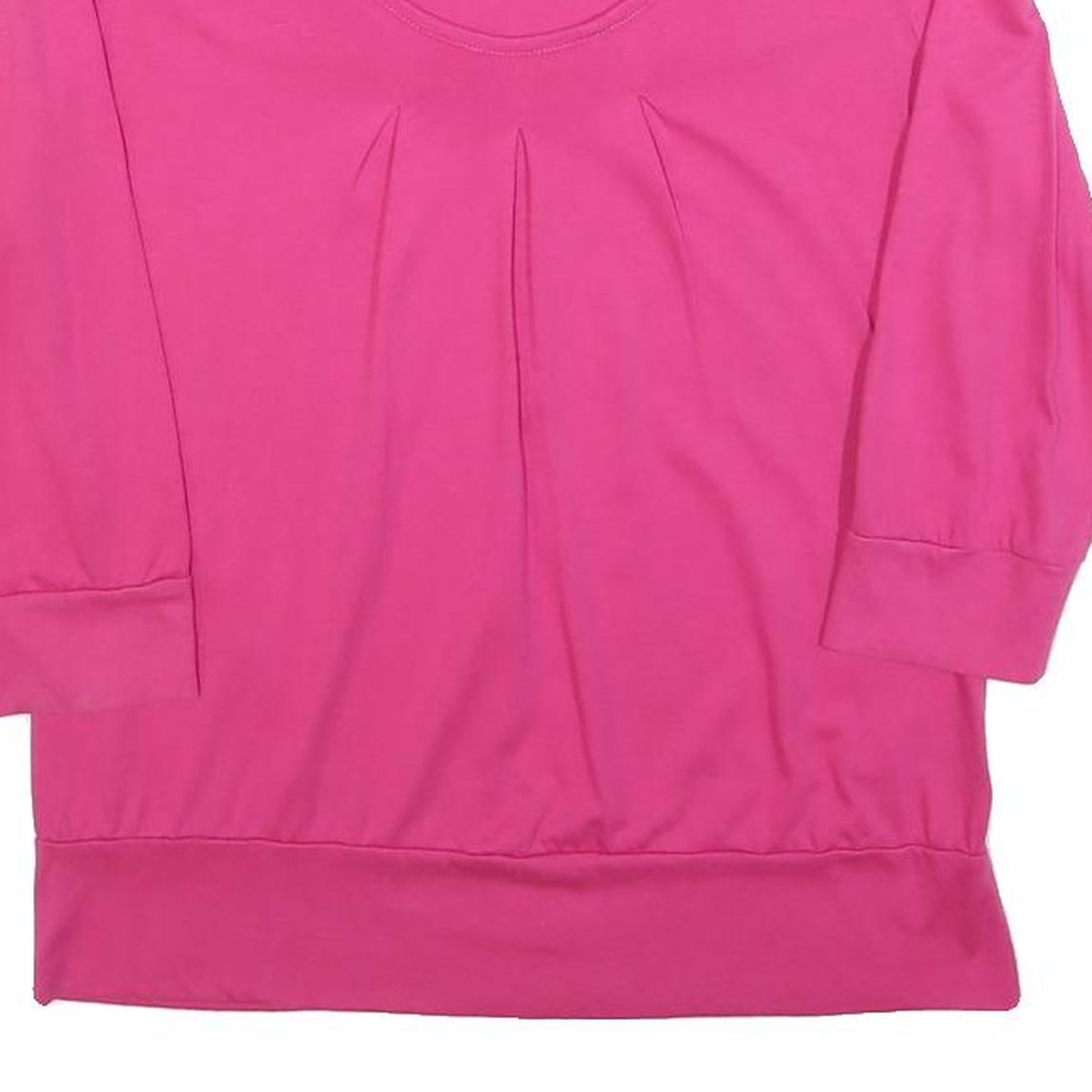 TOMMY HILFIGER Womens Pink Plain Basic Top 3/4 Sleeve Scoop Neck M Casual