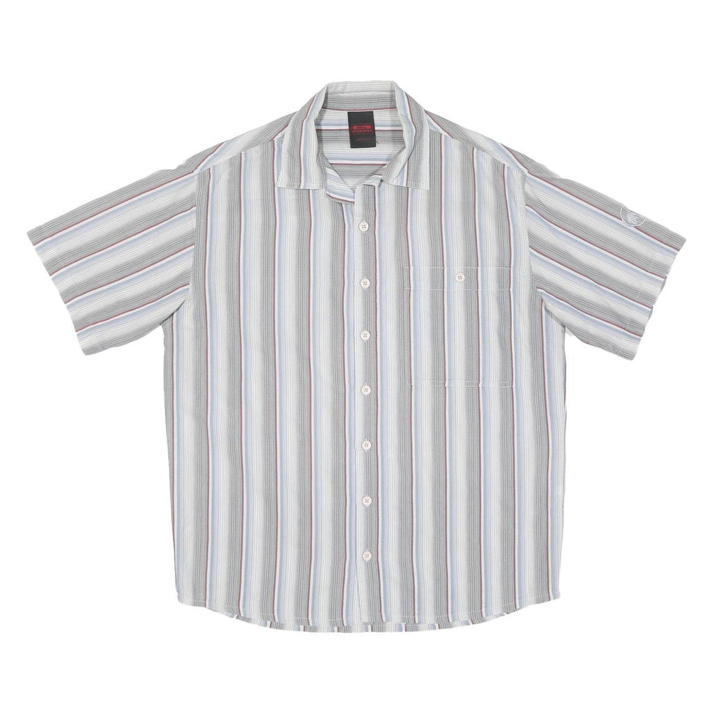 MAMMUT Mens White & Grey Striped Casual Shirt S Short Sleeve Cotton Blend