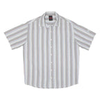 MAMMUT Mens White & Grey Striped Casual Shirt S Short Sleeve Cotton Blend