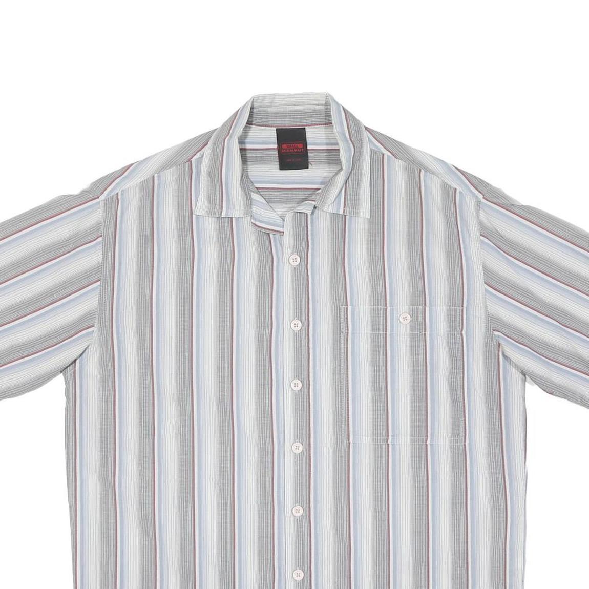 MAMMUT Mens White & Grey Striped Casual Shirt S Short Sleeve Cotton Blend