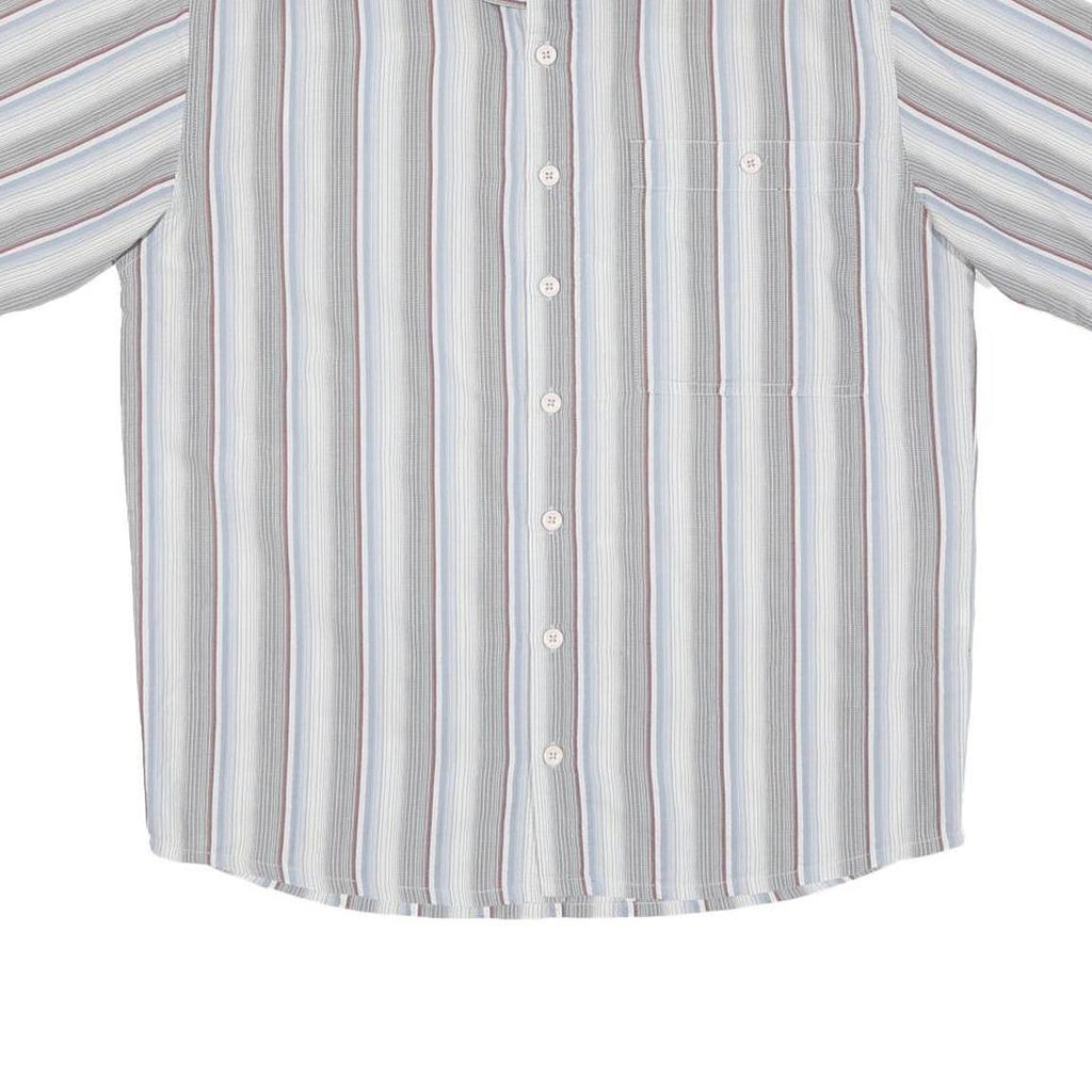MAMMUT Mens White & Grey Striped Casual Shirt S Short Sleeve Cotton Blend