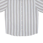 MAMMUT Mens White & Grey Striped Casual Shirt S Short Sleeve Cotton Blend
