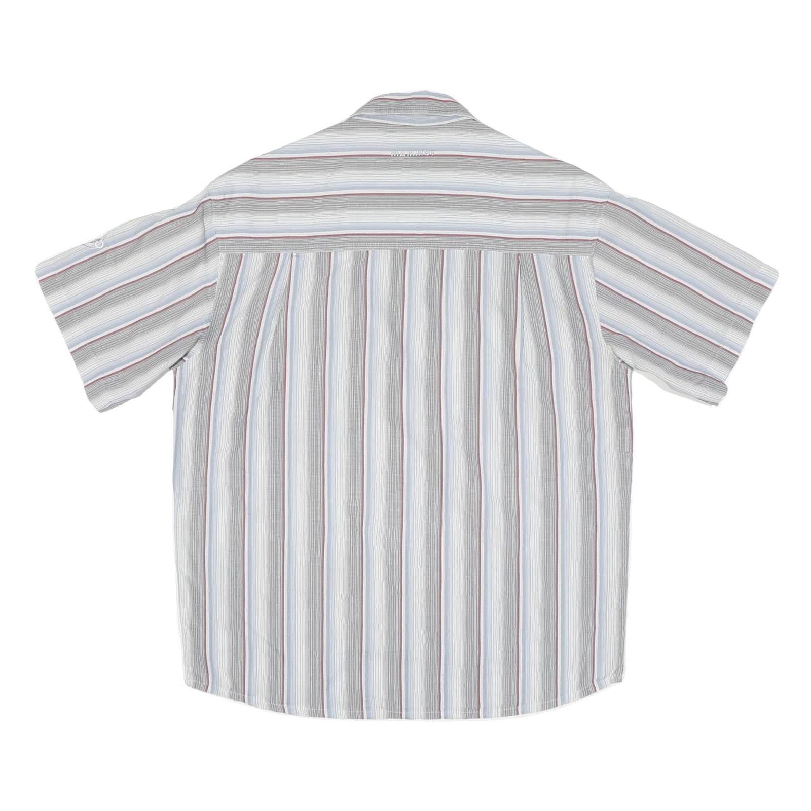 MAMMUT Mens White & Grey Striped Casual Shirt S Short Sleeve Cotton Blend