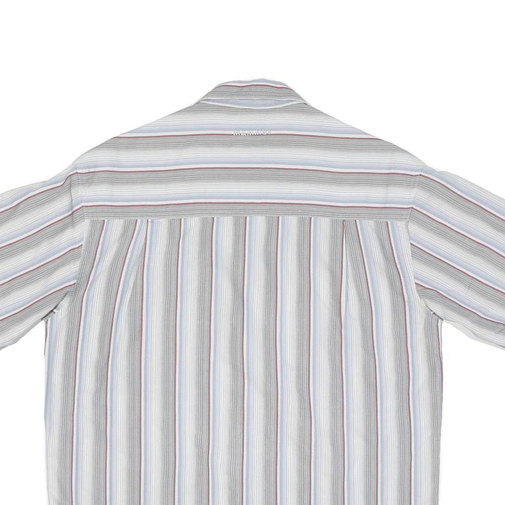 MAMMUT Mens White & Grey Striped Casual Shirt S Short Sleeve Cotton Blend