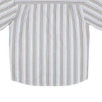 MAMMUT Mens White & Grey Striped Casual Shirt S Short Sleeve Cotton Blend