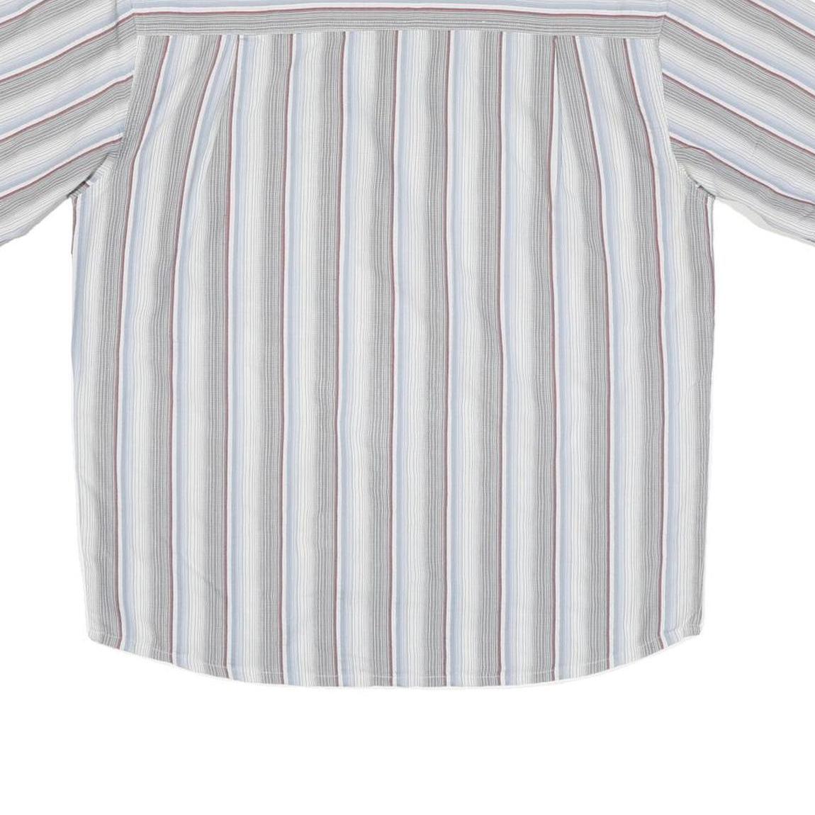 MAMMUT Mens White & Grey Striped Casual Shirt S Short Sleeve Cotton Blend