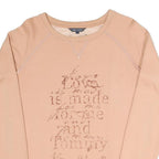 TOMMY HILFIGER Womens Beige Cotton Blend Crew Neck Sweatshirt M Casual