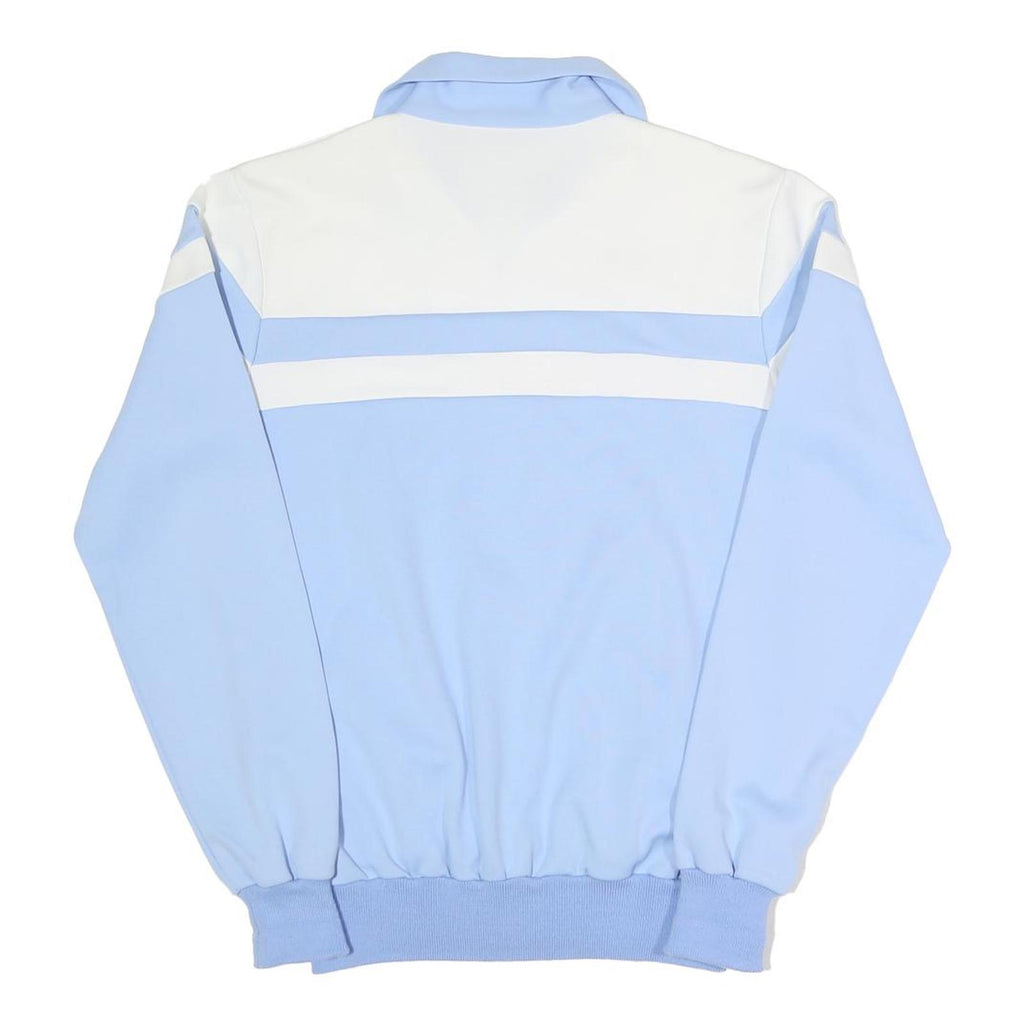 Mens Blue & White Casual Zip Up Jacket S Polyester Blend Colourblock Lightweight