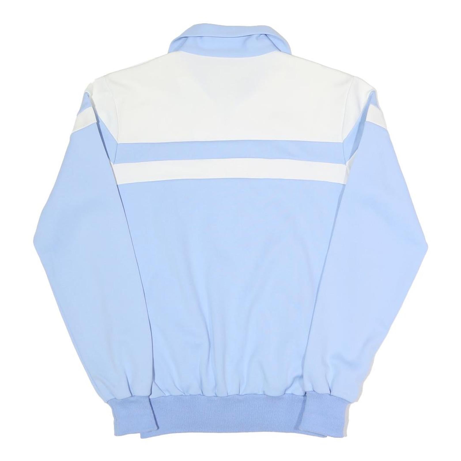 Mens Blue & White Casual Zip Up Jacket S Polyester Blend Colourblock Lightweight