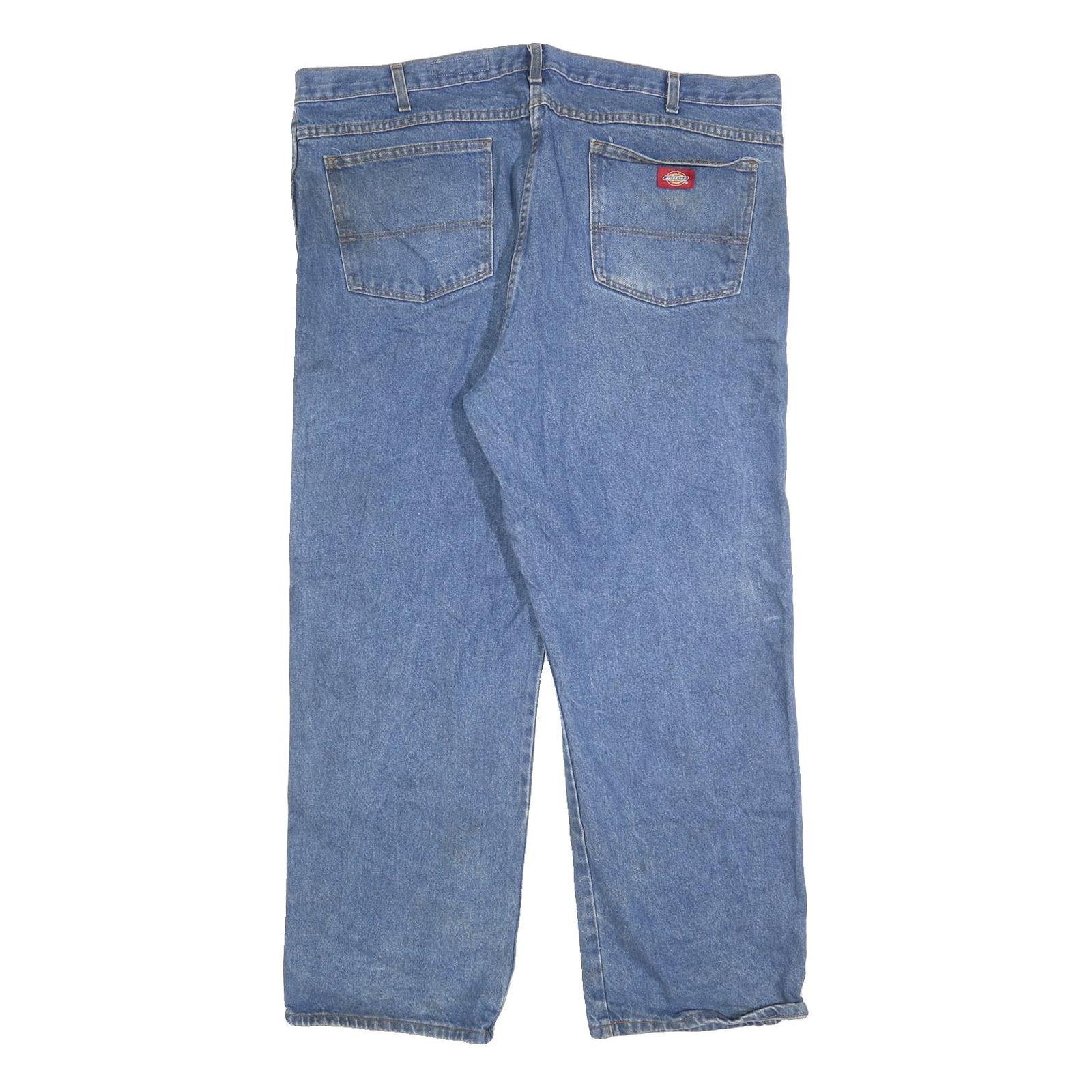 DICKIES Mens Jeans Blue Relaxed Straight Denim Medium W44 L30 Durable Workwear
