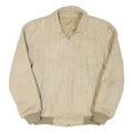 Mens Beige Herringbone Jacket M Polyester Blend Zip Closure Casual Outerwear