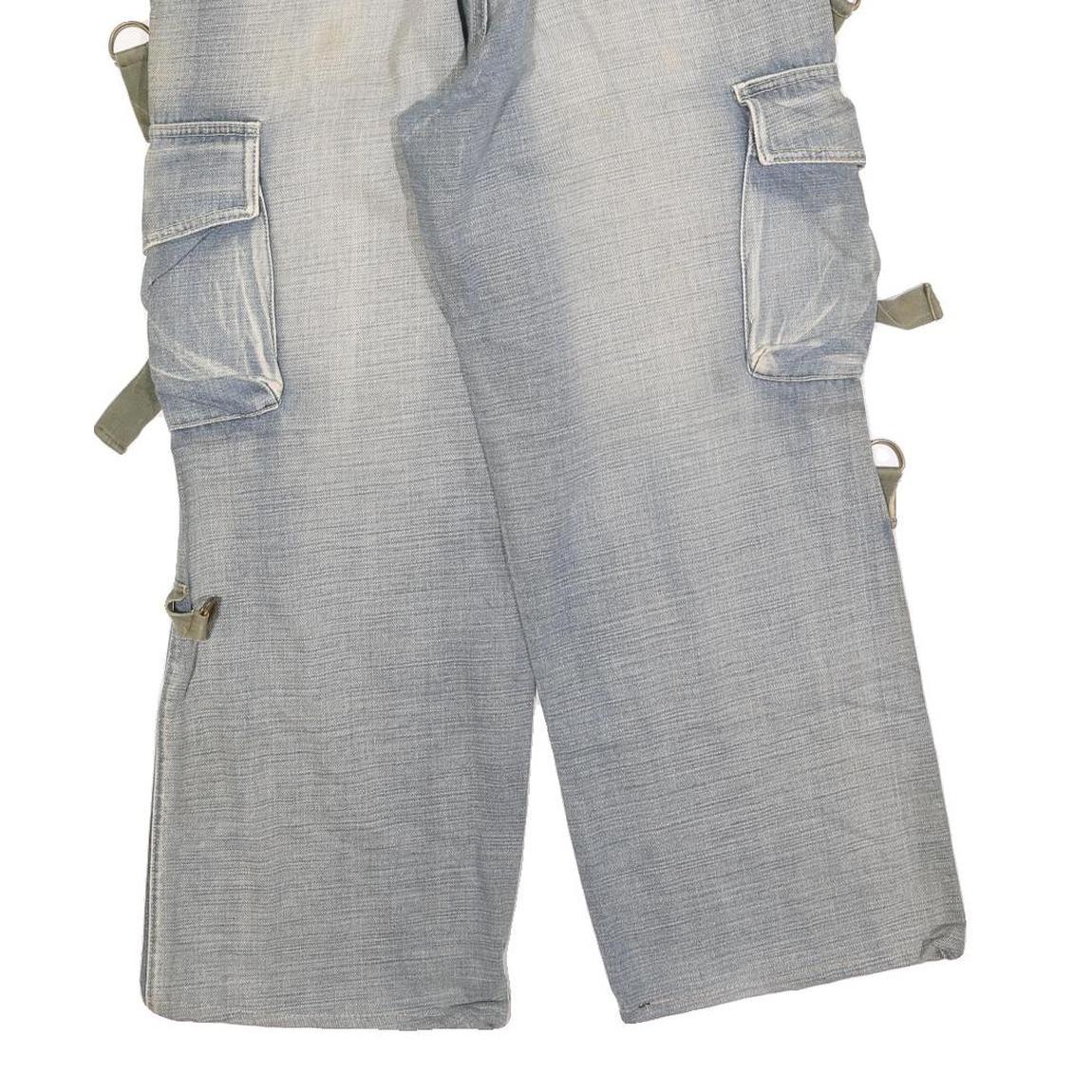 ANB Mens Relaxed Light Blue Denim Cargo Jeans W32 L28 Utility Style Comfort