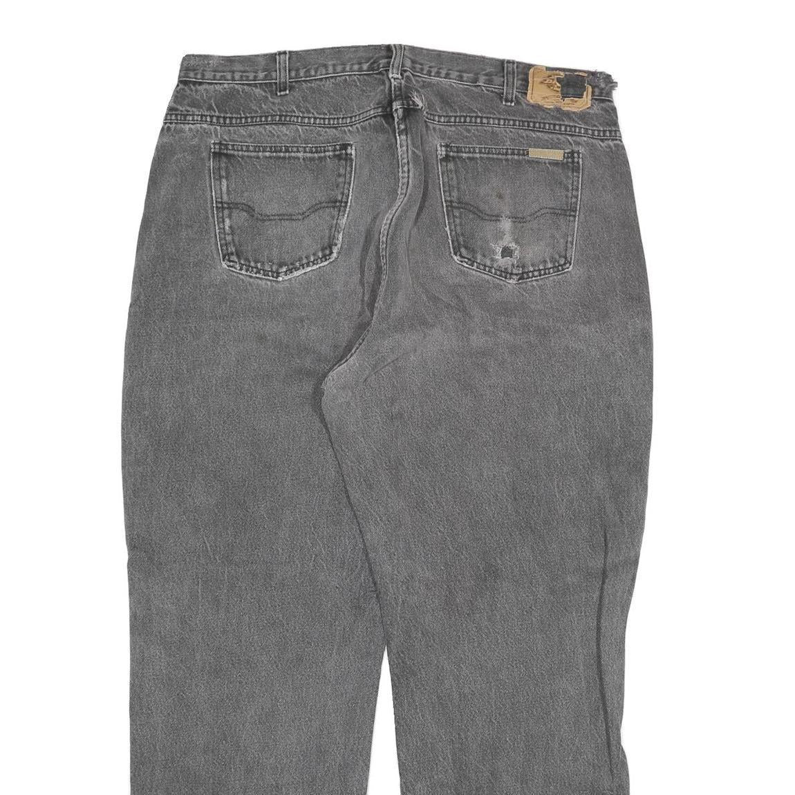 DICKIES Mens Grey Regular Fit Straight Denim Jeans W38 L30 Workwear Zip Closure