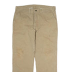 CARHARTT Mens Beige Regular Fit Straight Leg Cotton Trousers W38 L30 Workwear