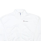 CHAMPION Womens White Polyester Blend Zip Jacket L Track Athletic Casual
