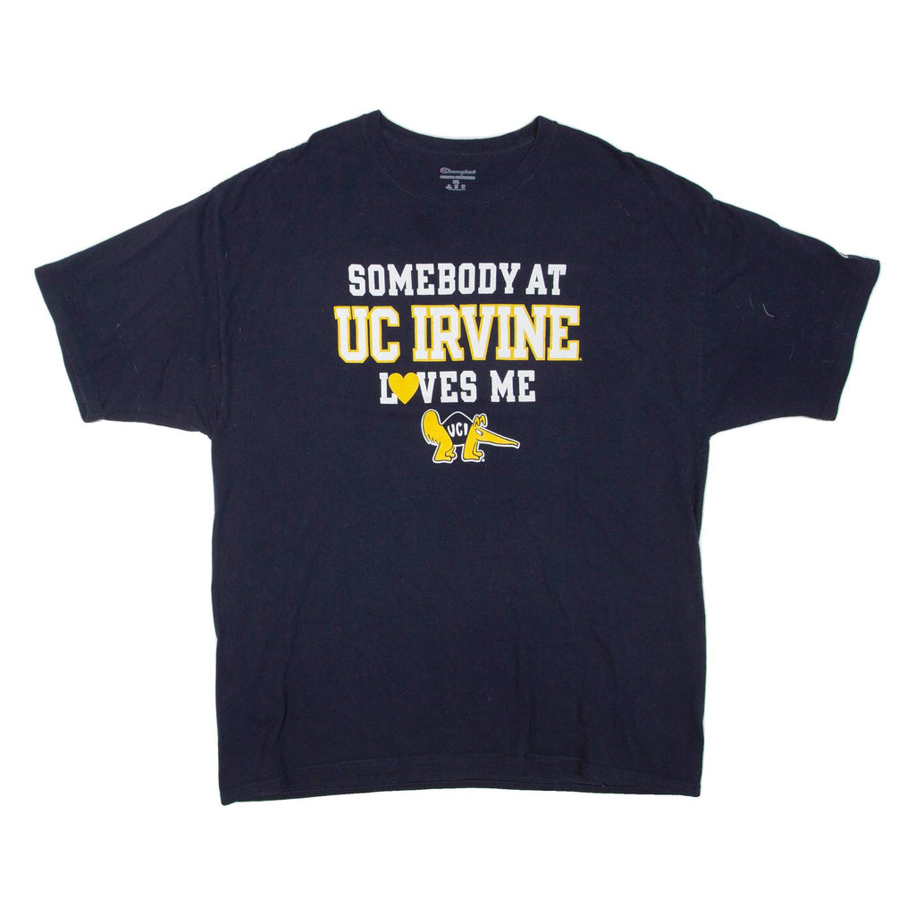 CHAMPION Somebody At UC Irvine Loves Me Mens T-Shirt Blue USA 2XL