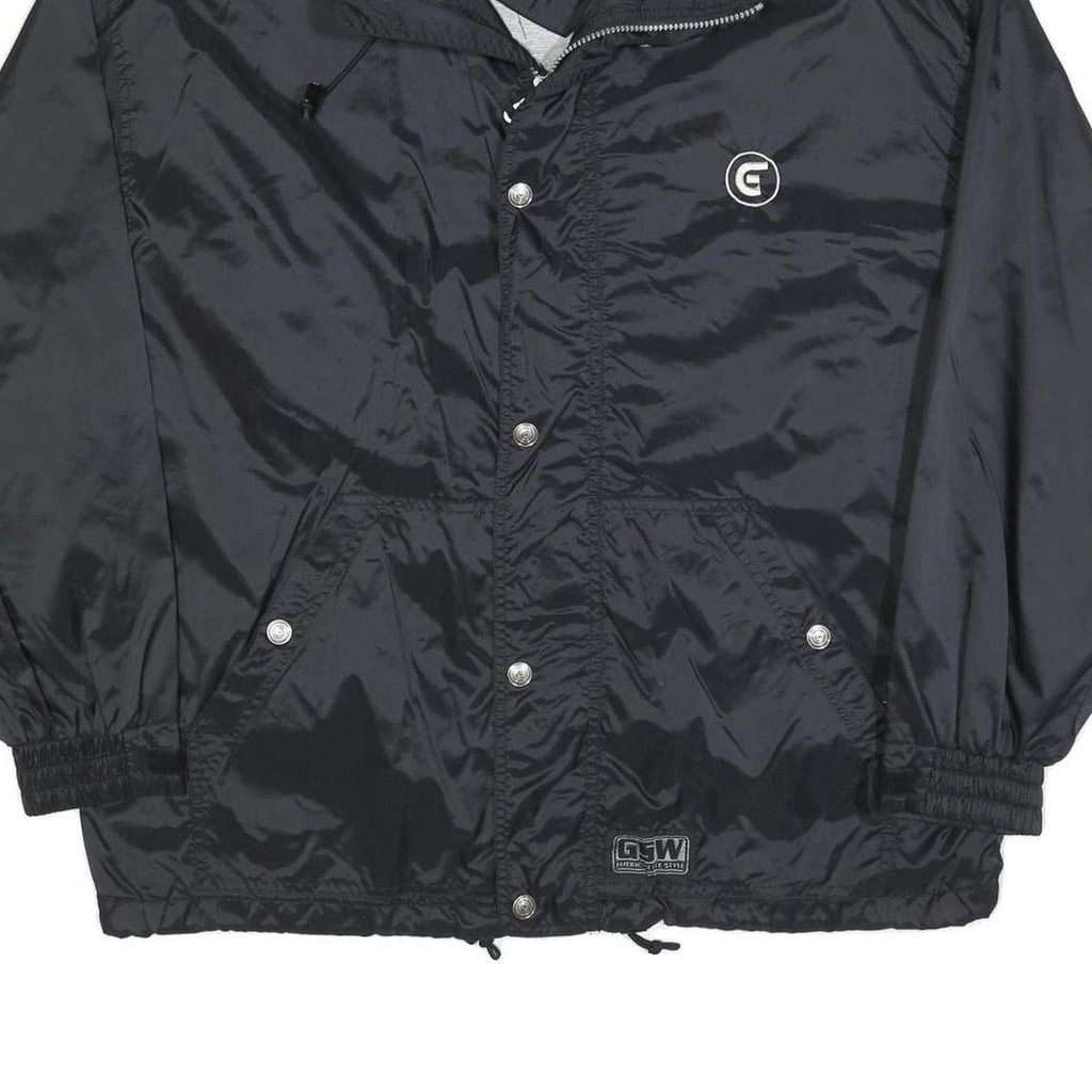 GARRY SPORT Mens Black Jacket L Polyester Blend Plain Zip Sportswear Casual