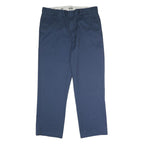 DICKIES Mens Polyester Blend Navy Classic Straight Trousers W40 L32 Workwear Zip