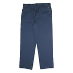 DICKIES Mens Polyester Blend Navy Classic Straight Trousers W40 L32 Workwear Zip