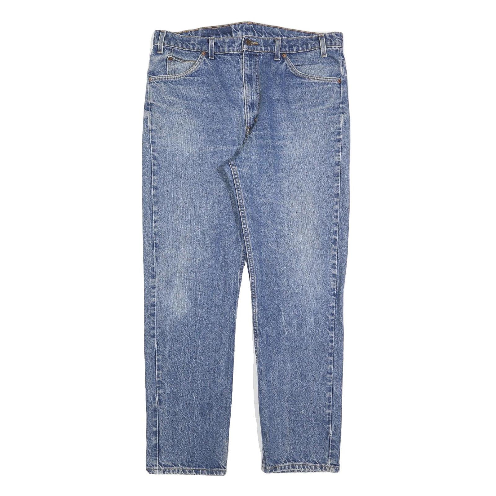 LEVI'S 505 Mens Jeans Blue Regular Straight Denim Medium W38 L32 Classic Zip