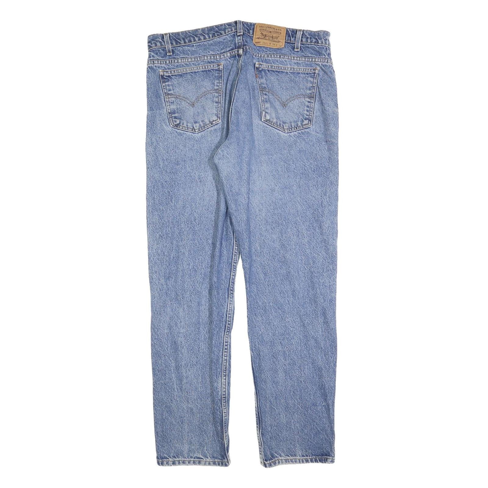 LEVI'S 505 Mens Jeans Blue Regular Straight Denim Medium W38 L32 Classic Zip