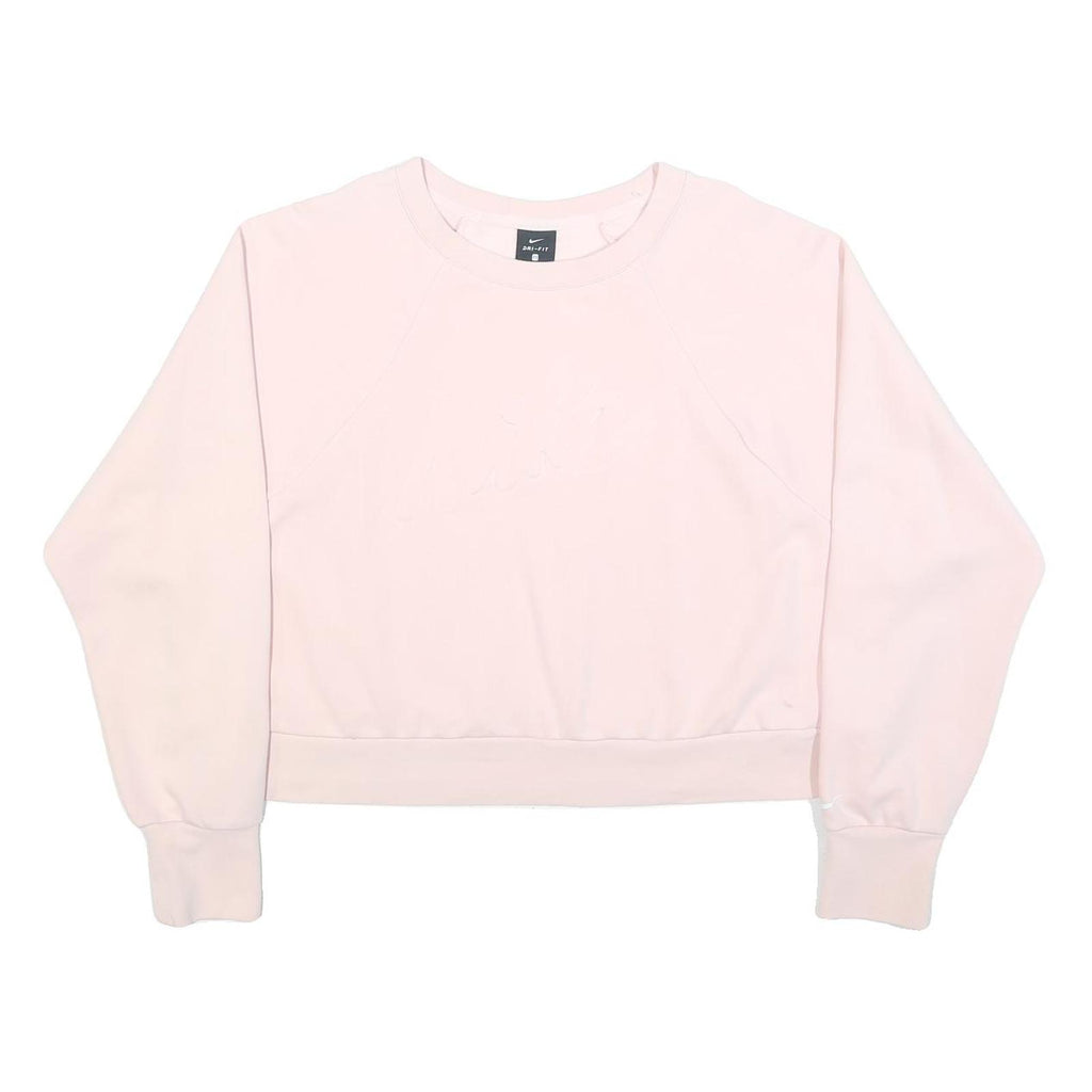 NIKE Womens Pink 2XL Crew Neck Sweatshirt Cotton Blend Pullover Casual Wear