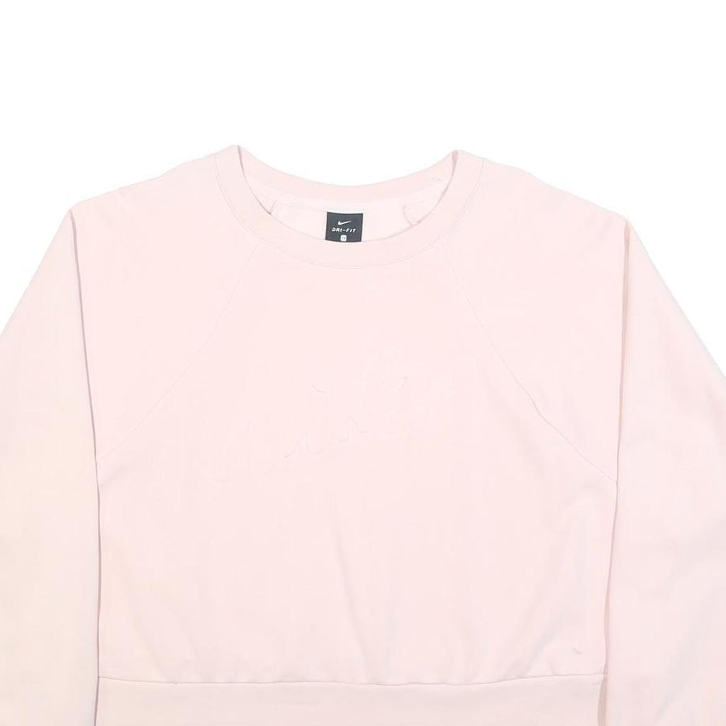 NIKE Womens Pink 2XL Crew Neck Sweatshirt Cotton Blend Pullover Casual Wear